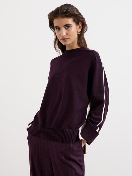 Phase Eight Hallie Tipped Jumper, Burgundy, Burgundy