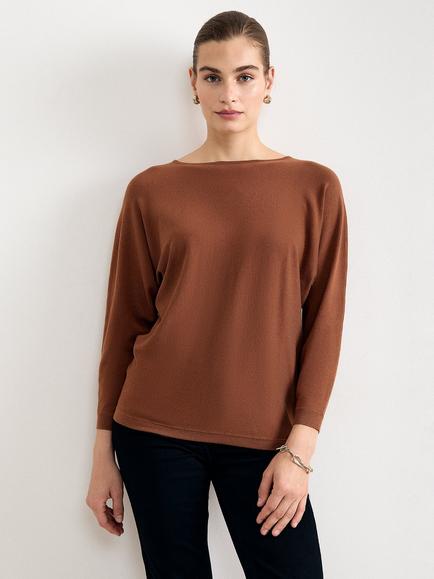 Phase Eight Long Line Cristine Jumper containing LENZING™ ECOVERO™ Viscose, Brown, Brown