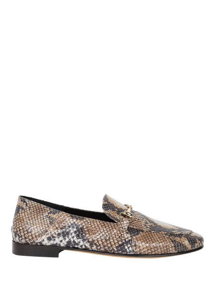 Bobbies Jill Snake Embossed Leather Horsebit Loafers, Boa, Boa