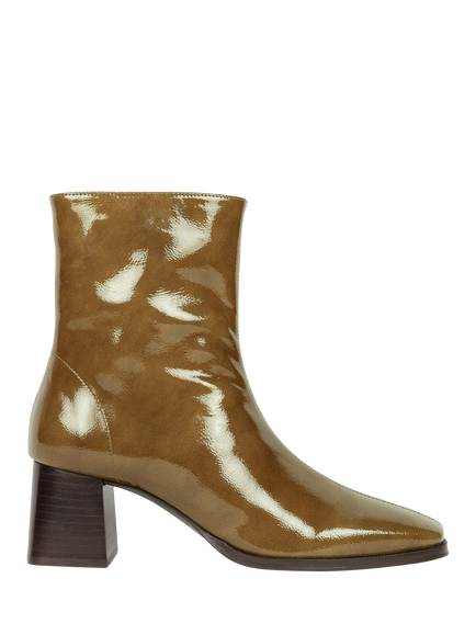 Bobbies Marlie Leather Block Heel Ankle Boots, Manzanilla