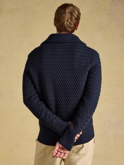 Joules Shawl Neck Cardigan, Navy - view 2, Navy