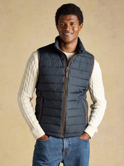 Joules Quilted Gilet, Navy