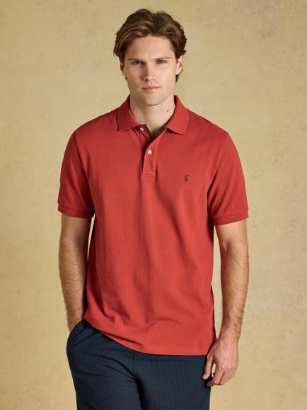 Joules Woody Cotton Regular Fit Short Sleeve Polo Shirt, Burnt Orange, Burnt Orange