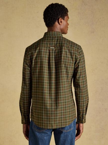 Joules Cotton Regular Fit Check Shirt, Green - view 2, Green