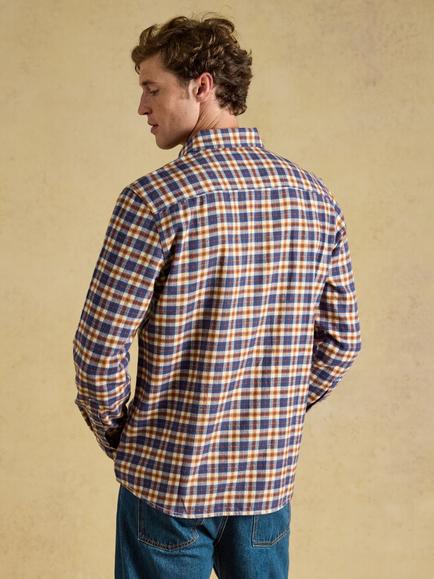 Joules Cotton Regular Fit Check Shirt, Navy - view 2, Navy