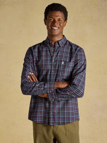 Joules Cotton Regular Fit Check Shirt, Navy, Navy