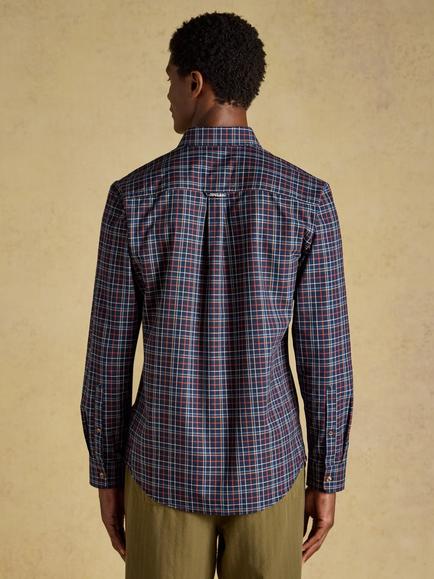 Joules Cotton Regular Fit Check Shirt, Navy - view 2, Navy