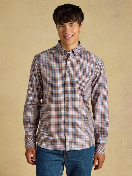 Joules Cotton Regular Fit Check Shirt, Oatmeal, Oatmeal
