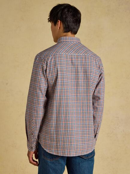 Joules Cotton Regular Fit Check Shirt, Oatmeal - view 2, Oatmeal