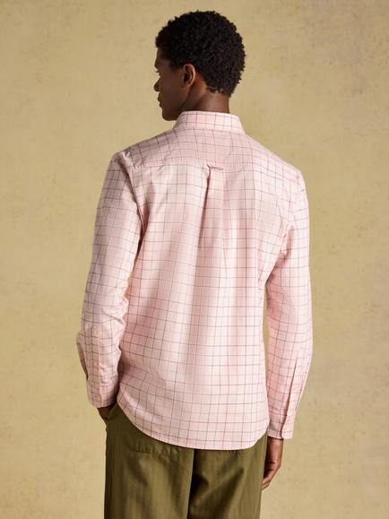 Joules Cotton Regular Fit Check Shirt, Pink - view 2, Pink