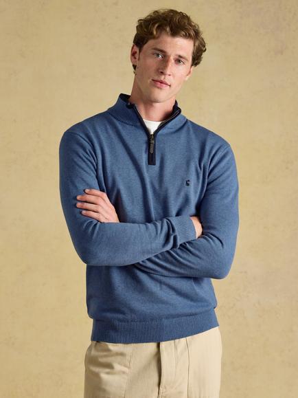 Joules Quarter-Zip Jumper, Blue, Blue