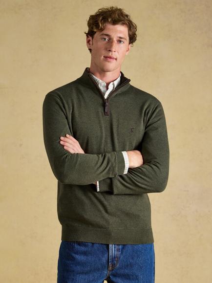 Joules Quarter Zip Jumper, Green, Green