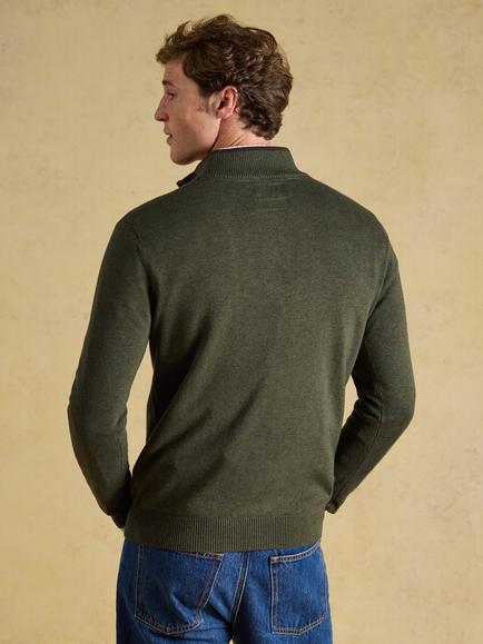 Joules Quarter Zip Jumper, Green - view 2, Green