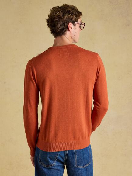 Joules Hillside Cotton Jumper, Orange - view 2, Orange