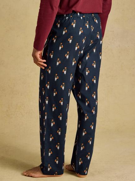 Joules Dozer Cotton Pyjama Bottoms, Navy - view 2, Navy