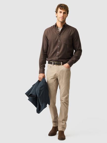 Rodd & Gunn Barrhill Cotton Rich Slim Fit Button-Down Oxford Shirt - view 2, Brick