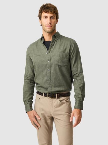 Rodd & Gunn Barrhill Cotton Rich Slim Fit Button-Down Oxford Shirt, Olive