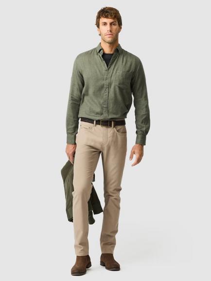 Rodd & Gunn Barrhill Cotton Rich Slim Fit Button-Down Oxford Shirt - view 2, Olive