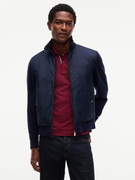 Tommy Hilfiger Mixed Media Wool Blend Jacket, Navy, Navy