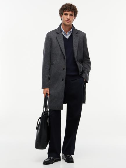 Tommy Hilfiger Wool Rich Overcoat, Dark Grey, Dark Grey