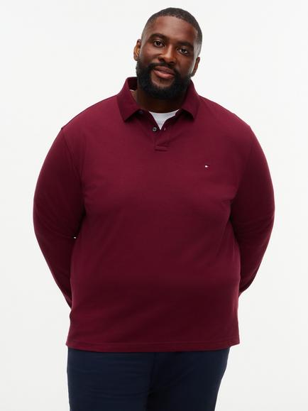 Tommy Hilfiger Regular Fit Cotton Rich Polo Shirt, Navy, Dark Red