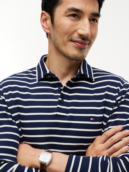 Tommy Hilfiger Waffle Regenerative Cotton Rich Polo Shirt, Multi - view 2, Multi