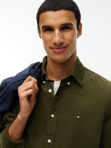 Tommy Hilfiger Regenerative Cotton Regular Fit Shirt, Dark Green - view 2, Dark Green