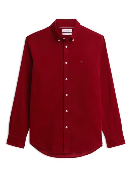Tommy Hilfiger Regenerative Cotton Regular Fit Shirt, Dark Green, Dark Red