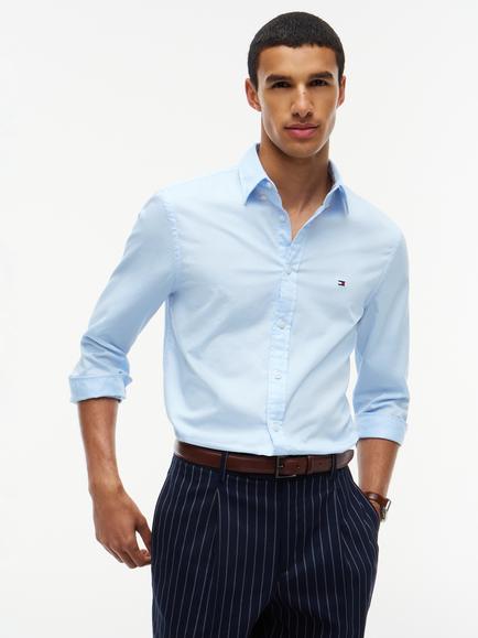 Tommy Hilfiger Dobby Slim Fit Shirt, Light Blue, Light Blue