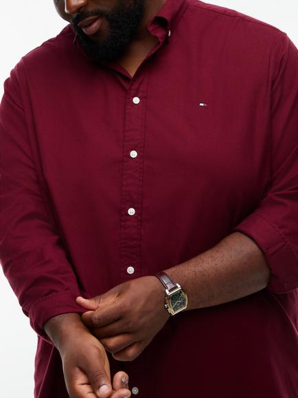 Tommy Hilfiger Twill Flannel Shirt - view 2, Dark Red
