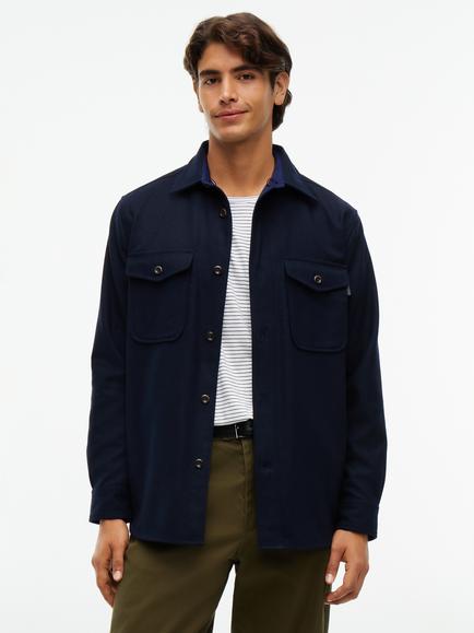 Tommy Hilfiger Classic Fit Wool Blend Icon Shirt, Navy, Navy