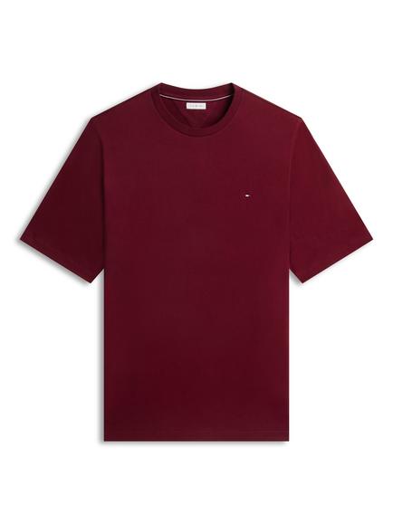 Tommy Hilfiger Plus Regenerative Cotton Crew Neck T-Shirt, Dark Red