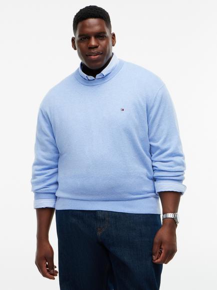 Tommy Hilfiger Pima Cotton Blend Jumper, Light Blue, Light Blue