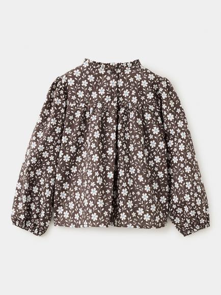 Mango Baby Penelope Cotton Floral Blouse, Brown - view 2, Brown