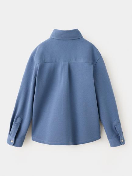 Mango Kids' Long Sleeve Overshirt, Blue - view 2, Blue