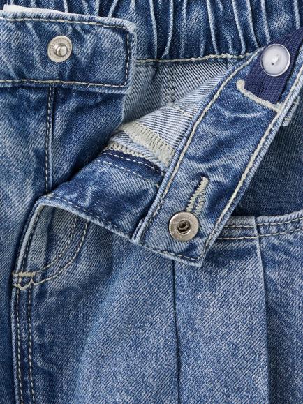 Mango Kids' Pleated Denim Skirt, Blue - view 2, Blue
