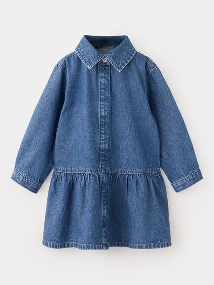 Mango Baby Denim Shirt Dress, Blue, Blue