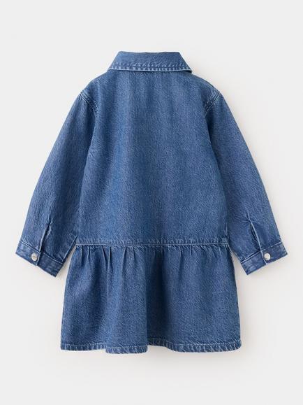 Mango Baby Denim Shirt Dress, Blue - view 2, Blue