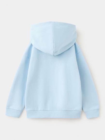 Mango Baby Cotton Happy Kitten Hoodie, Blue - view 2, Blue