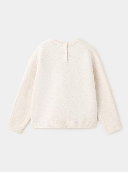 Mango Baby Dog Knit Jumper, Beige - view 2, Beige