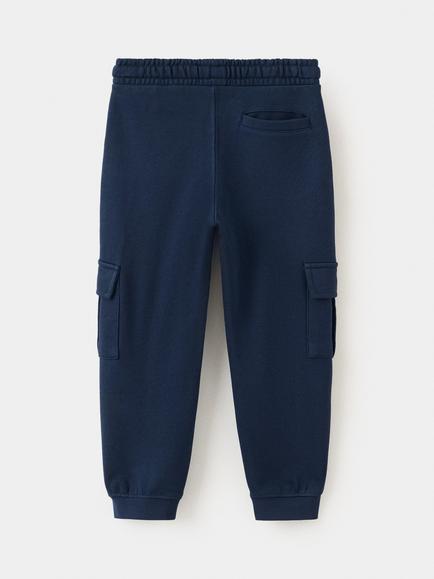Mango Kids' Drawstring Cargo Joggers, Navy - view 2, Navy