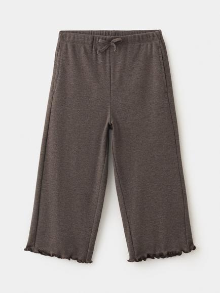 Mango Kids' Frill Bottom Joggers, Chocolate, Chocolate