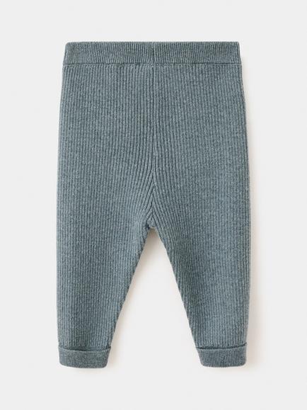 Mango Baby Ribbed Stretch Leggings, Green - view 2, Green