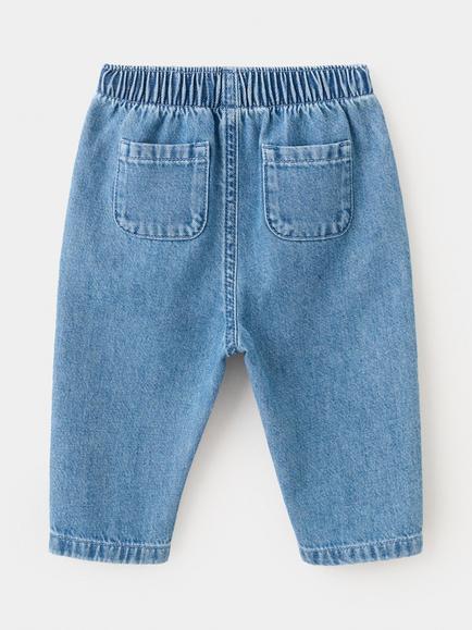 Mango Baby Mid Rise Denim Jeans, Mid Blue - view 2, Mid Blue