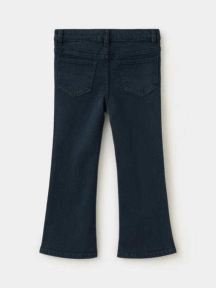 Mango Kids' Flared Denim Jeans, Navy - view 2, Navy