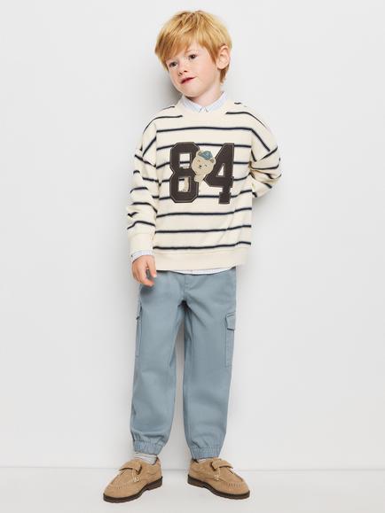Mango Kids' Cotton Blend Cargo Trousers, Blue, Blue