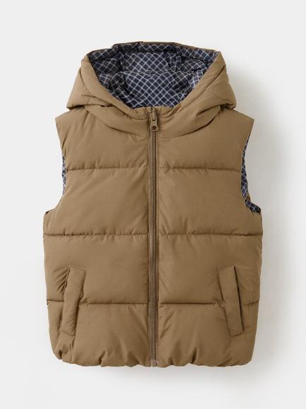 Mango Kids' Chaleco Reversible Puffer Gilet, Navy, Navy