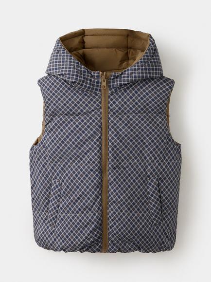 Mango Kids' Chaleco Reversible Puffer Gilet, Navy - view 2, Navy