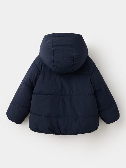 Mango Kids' Reversible Quilted Hooded Coat, Navy - view 2, Navy
