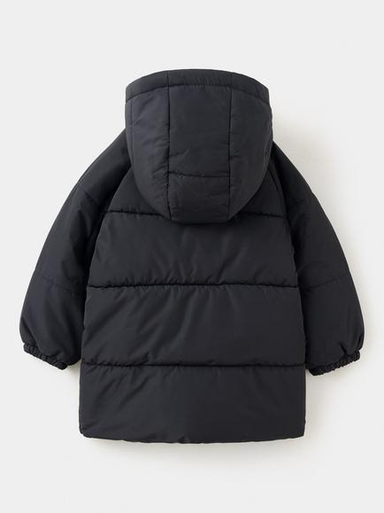 Mango Kids' Quilted Long Puffer Coat, Black - view 2, Black